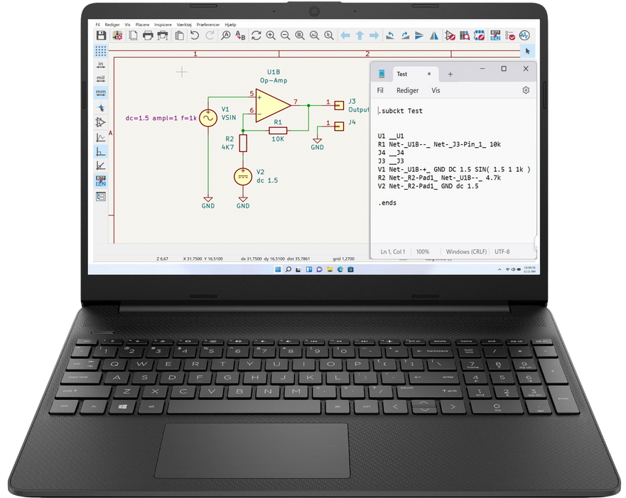 Laptop with E-Cad application view